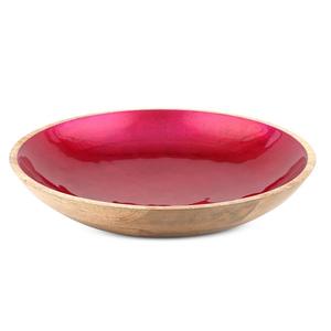 Bol en bois de Style moderne classique pour cuisine vaisselle de table décor bols élégant vert imprimé bol de service en bois forme ronde - Product Image 2