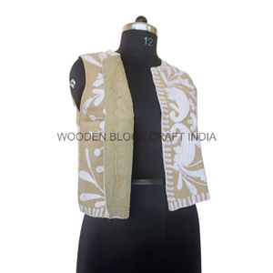 Embroidered Vintage Indian Suzani Breathable Eco-Friendly Women's Chic Folk Winter Coat Bohemian Style Cotton Jacket Floral - Product Image 4