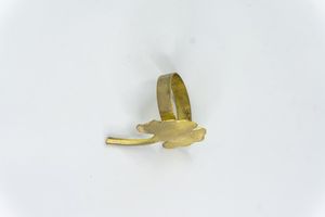 Rond de serviette personnalisé feuille de ginkgo en métal doré pour décoration de table au meilleur prix - Product Image 2