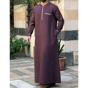 Thobe pour hommes de style koweïtien moderne, couleur unie, fournisseur de vêtements islamiques, 2025, haute qualité, Daffah saoudien arabe - Product Image 3