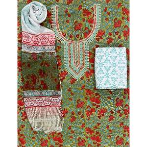 Salwar Kameez de Algodón Estampado sin Coser, Vestido Indio de Estilo Pakistaní para Fiestas, con Cuello y Material de Tela Lawn - Product Image 1
