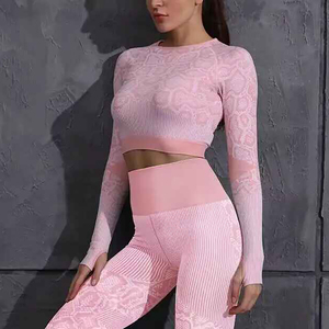 Conjunto de Yoga con sublimación sin costuras de etiqueta privada para mujer, ropa de Fitness, pantalones de Yoga y Sujetador deportivo alto, conjunto de 2 piezas, conjuntos para mujer - Product Image 5