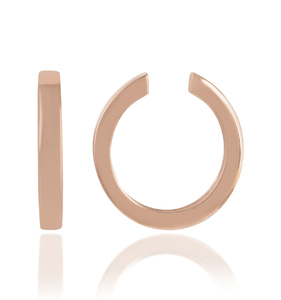 Pendiente de aro liso de Plata de Ley 925 clásico simple chapado en oro rosa para damas niñas bodas fiestas regalo - Product Image 1