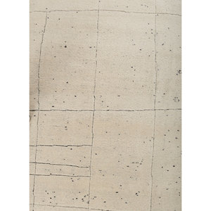 Tapis en laine ivoire Zuri noué à la main, motif abstrait pour la décoration du salon, rectangle 9x12, neuf - LCA-1519 - Product Image 3