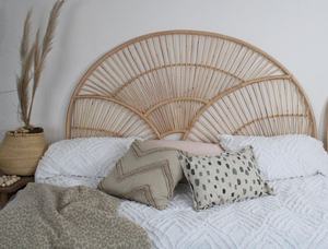 Good Quality Top Sale Rattan <b>Bed</b> <b>Headboard</b> Natural Bohemian Home Decoration Handmade OEM Design From Vietnam Manufacturer - Product Image 2