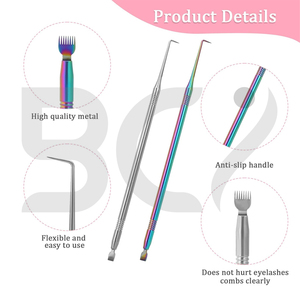 Outil de levage de cils en acier inoxydable séparateur de levage de cils brosse en métal Mascara séparateur de cils peigne de levage de cils - Product Image 5