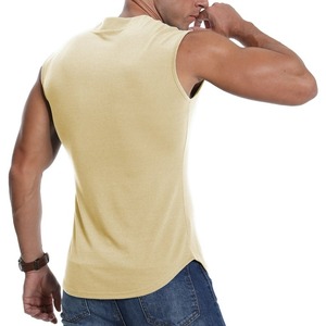 เสื้อกล้ามสำหรับผู้ชายเสื้อยืดแขนกุดผ้าคอตตอนรุ่นรัดกล้ามเนื้อ - Product Image 5