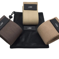 Bandas de resistencia de tela con logotipo personalizado impreso para gimnasio, bandas de resistencia para glúteos, piernas y cadera