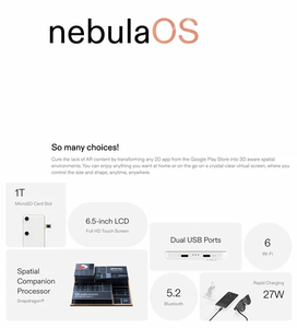 Xreal faisceau pro 6G + 128G + 8G lunettes <span class=keywords><strong>AR</strong></span> intelligentes grande combinaison spatiale 3D espace vidéo 3DoF écran spatial pour Xreal Air/Air <span class=keywords><strong>2</strong></span>/air <span class=keywords><strong>2</strong></span> pro - Product Image 5