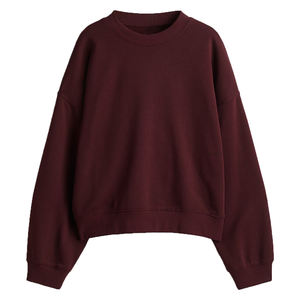 Sweat à capuche Vintage pour femmes mode sweat surdimensionné haute qualité coton broderie sweats à capuche 100% coton dames haut court OEM - Product Image 1