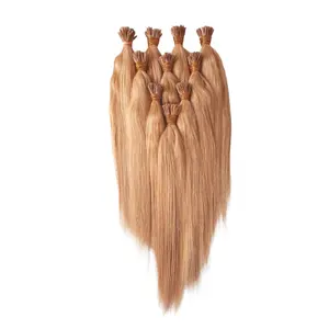 Premium Grade Double Drawn ITIPS Hair Bundles Extension with Natural Colored By Indian Exporters Lowest Prices