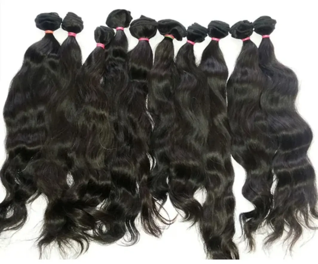 INDIAN RAW HAIR BUNDLES MACHINE DOUBLE WEFTED NATURAL STYLE RECOLOR THE HAIR