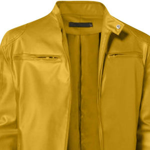 Chaqueta de motociclista para hombre de piel auténtica personalizada al por mayor, chaqueta de motociclista antibacteriana con cierre de cremallera informal de otoño con soporte acolchado clásico - Product Image 6