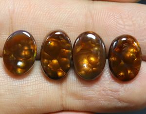 4. Pieza De 18,00 quilates de grado AAA, cabujón de ágata de fuego mexicano, Ágata Natural de fuego, corte ovalado suelto, 13X9MM, 14X9MM, cabujón liso - Product Image 1