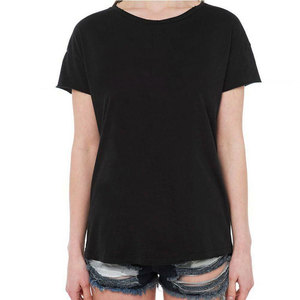 เสื้อยืดคอกลมแขนสั้นสำหรับผู้หญิง,เสื้อยืดคอกลมแขนสั้นผ้าฝ้าย100% สีพื้นพิมพ์โลโก้แบบกำหนดเอง - Product Image 5