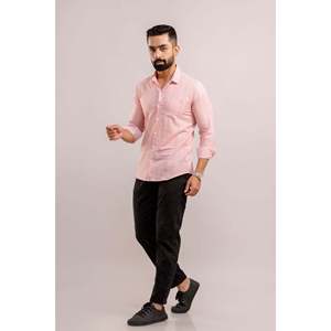 เสื้อเชิ้ตลำลองคอตตอนสำหรับผู้ชาย, เสื้อเชิ้ตสีชมพูลายทางคอเสื้อมีกระดุมป้องกันรอยยับแขนยาว6XL ไซส์สำหรับฤดูร้อนฤดูใบไม้ร่วง - Product Image 3