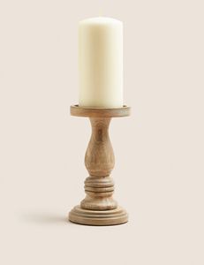 Porte-chandelier unique fait à la main en bois de manguier pour décoration de table pour la maison et les fêtes de Noël - Product Image 2