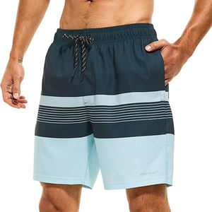 Short de plage personnalisé 2 en 1 pour hommes Maillot de bain respirant à séchage rapide avec poche pour téléphone Short en maille à changement de couleur unie - Product Image 2