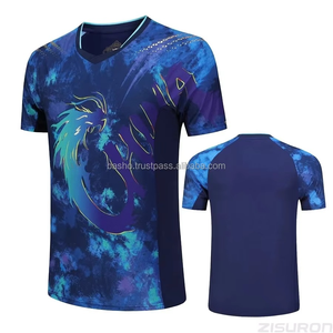 Men's and Women's High Quality Summer Short-Sleeved Breathable Eco-Friendly Quick Dry Tennis Suit for Table Tennis and <b>Badminton</b> - Product Image 2