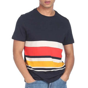 Men Casual Crew Neck Cotton Short Sleeve Cotton Tee Lightweight Top <b>Perfect</b> For Summer Daily Outfit And Comfortable Wear Use - Product Image 1