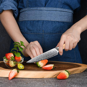 Venta al por mayor personalizado de alta calidad OEM ODM servicio mango de madera de olivo Damasco cuchillo Chef cuchillo multifuncional para uso en la cocina - Product Image 6