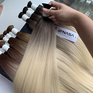 Precio al por mayor Extensiones de cabello a granel Fuerte y sin enredos Doble ahogamiento 100 gramos Colores claros 18 pulgadas - Product Image 1