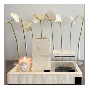 Hermoso Quemador de Incienso Religioso Árabe Islámico Mubkhar con Incrustaciones de Hueso y Nácar, Bandeja de Nácar para Bakhoor 2025, Caja de Resina Medkhan - Product Image 1