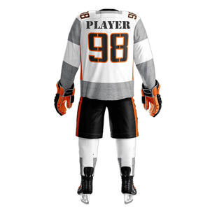 Camiseta de hockey sobre hielo sublimada personalizada, logotipo del equipo, uniforme de alto rendimiento transpirable que absorbe la humedad OEM para clubes de hombres a granel - Product Image 3