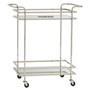 Carrito de Servicio de Lujo para el Hogar, de Hierro y Madera, Forma Rectangular, Acabado Blanco Metálico, Estilo Moderno Industrial, Sólido - Product Image 5