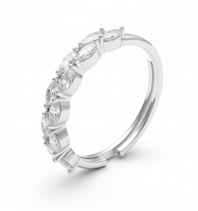 Anillo de Compromiso con Diamante Corte Marquesa para Mujer, Diamantes Naturales y Cultivados en Laboratorio - Product Image 5