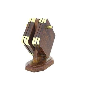 Posavasos de Madera Creativos – Posavasos Cuadrados de Lujo para Bebidas y Tazas, para Uso en el Hogar, Hotel y Cocina - Product Image 1