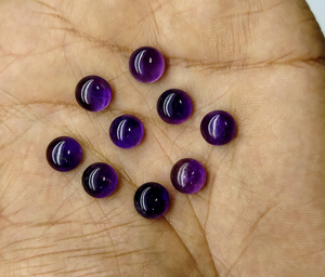 Améthyste violette naturelle forme ronde Cabochon à dos plat pour la fabrication de bijoux bagues de pierres précieuses de haute qualité pour les femmes pierre de naissance - Product Image 3