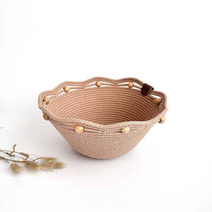 New Creative Designing Woven Cotton Rope <b>Basket</b> Fruits & <b>Toys</b> Storage <b>Basket</b> for Table Usage & Multi Functional Cotton <b>Basket</b> - Product Image 2