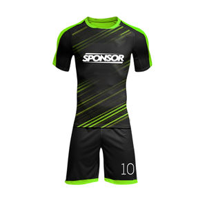 Conjunto de Camiseta y Pantalones Cortos de Fútbol Sublimados Personalizados, 100% Poliéster Transpirable, Diseño Retro - Product Image 4