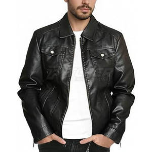 Chaqueta de Cuero Vacuno para Hombre, Nueva Colección de Invierno, Cierre de Cremallera, de la Mejor Calidad, Cortavientos, Ligera, con Capucha - Product Image 4