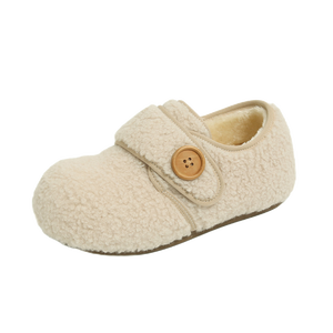 Ballerines à bout rond et à décolleté bas avec talon en caoutchouc de 1 à 3 cm, en fausse fourrure courte, fermeture velcro - Product Image 4