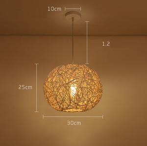 Lámpara colgante de ratán para decoración del hogar, luz de araña tejida hecha a mano, accesorios de mimbre, L, venta al por mayor - Product Image 3