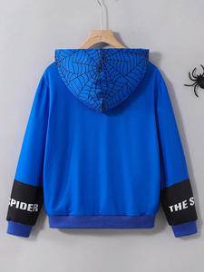 "Sudadera con capucha de retazos de araña informal para adolescentes, sudadera versátil de Otoño/Invierno" - Product Image 2
