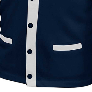 Cárdigan universitario personalizado con cuello en V, uniforme de punto de algodón acrílico con ribete contrastante, ropa escolar universitaria para invierno - Product Image 4