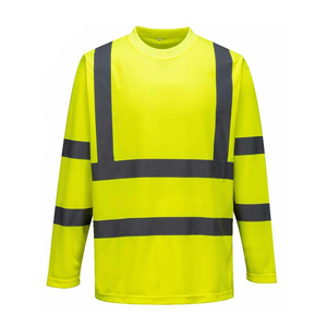 <b>Hi</b> <b>Vis</b> Construction Short Sleeve Winter Workwear Reflective Top <b>T</b>-<b>shirts</b> Reflective Tape Safety Security Work Wear <b>Shirt</b> - Product Image 1