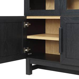 Arc <b>Display</b> <b>Cabinet</b> Modern Made of Solid Teak <b>Wood</b> Frame with Finish Color Black for Indoor Use - Product Image 4