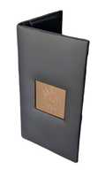 Folder Tagihan Kulit PU Berkualitas Tinggi Mewah Logo Logam Warna Dapat Disesuaikan (Hitam Doff) 10x5 Inci Restoran/Kafe Hotel ISO9001