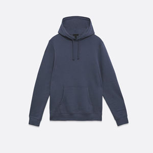 Venta al por mayor 100% algodón pulóver sudaderas con capucha hombres Invierno Polar transpirable patrón sólido Anti-retráctil térmico ecológico sudaderas - Product Image 4