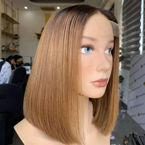 Extensions de cheveux humains Remy à trame unique, couleur naturelle droite 1b, nœuds naturels décolorés, dentelle HD, Vietnam - Product Image 1