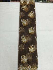 High Quality Trending Latest Luxurious Nigerian Wedding Wear <b>Lace</b> Embroidery Floral Design Crystal Rhinestone <b>Lace</b> Fabric - Product Image 4