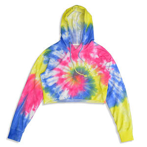 Sweat-shirt court à manches longues pour femmes, bloc de couleur unie, haut décontracté d'hiver avec logo d'insigne avant et capuche à cordon de serrage - Product Image 2