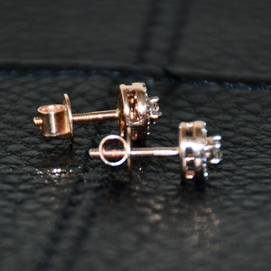 Boucles d'oreilles en or jaune massif 18 carats avec diamant taillé en brillant Cluster de diamants naturels certifiés minimalistes-pour les cadeaux de fêtes - Product Image 4