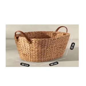 Sustainable Eco-friendly Seagrass <b>Wicker</b> Storage Baskets Natural Woven Water Hyacinth Handles Flexible Design Storage Boxes <b>Bins</b> - Product Image 2