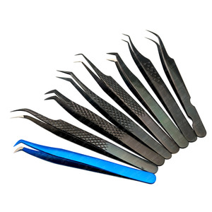 Pinzas de extensión de pestañas con punta de fibra de etiqueta privada, agarre de diamante, 45, pinzas de volumen en ángulo de 90 grados, Punta X y pinzas de volumen Boomi - Product Image 3