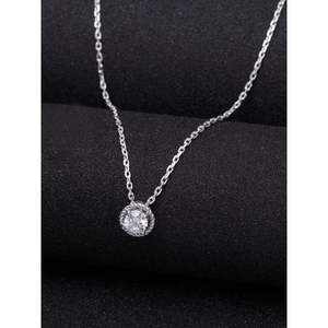 NOVAMART Fine Women's Girls' 925 Sterling Silver Rhodium Plated <b>Rope</b> Pendant <b>Chain</b> White Gold Rose Options Featuring Zircon Diam - Product Image 2